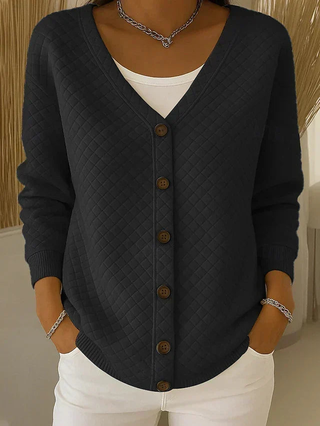 Franca | Diamond Quilted Button Cardigan