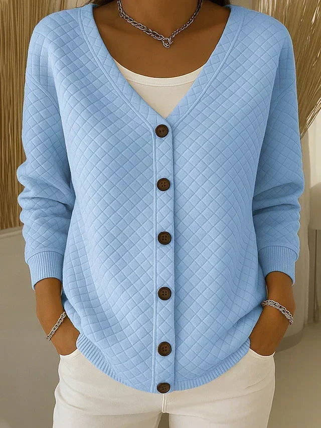 Franca | Diamond Quilted Button Cardigan