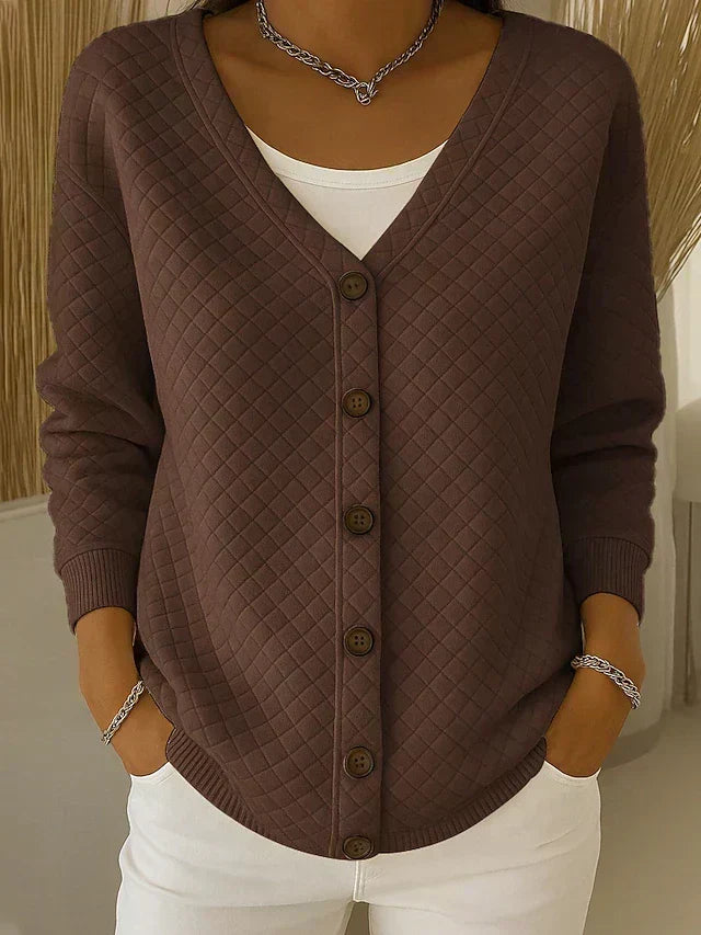 Franca | Diamond Quilted Button Cardigan