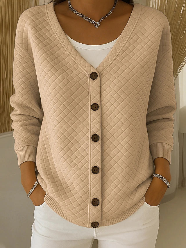 Franca | Diamond Quilted Button Cardigan