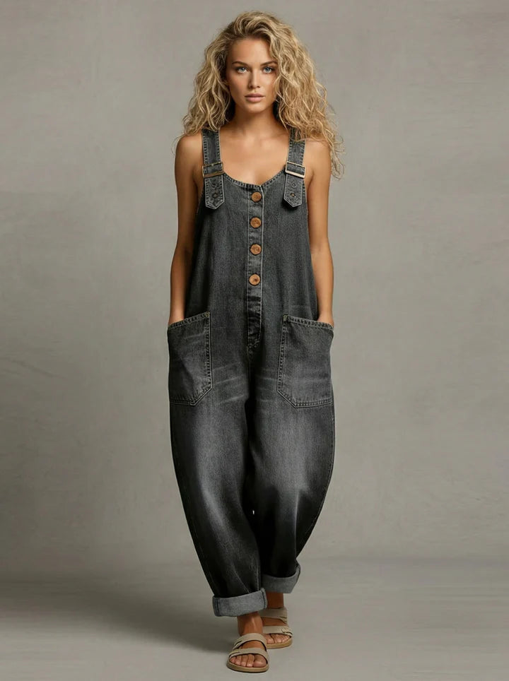 Adelina | Pocketed Denim Overalls