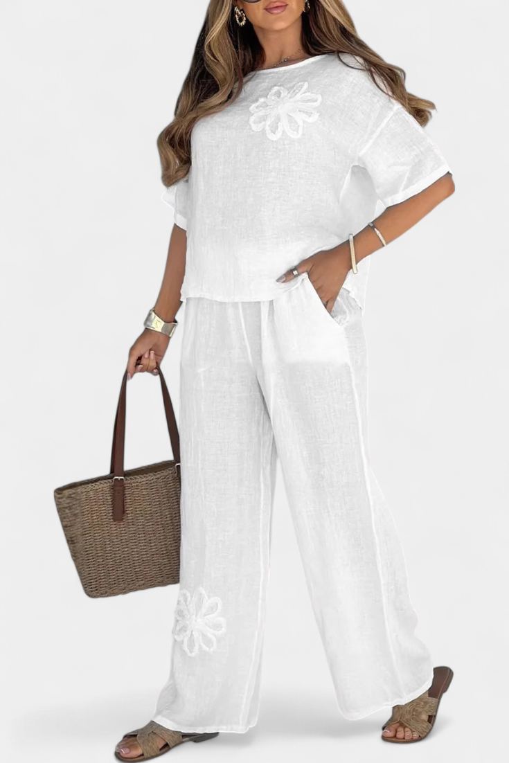 Embroidered Linen Set - Rosetta Casual Collection