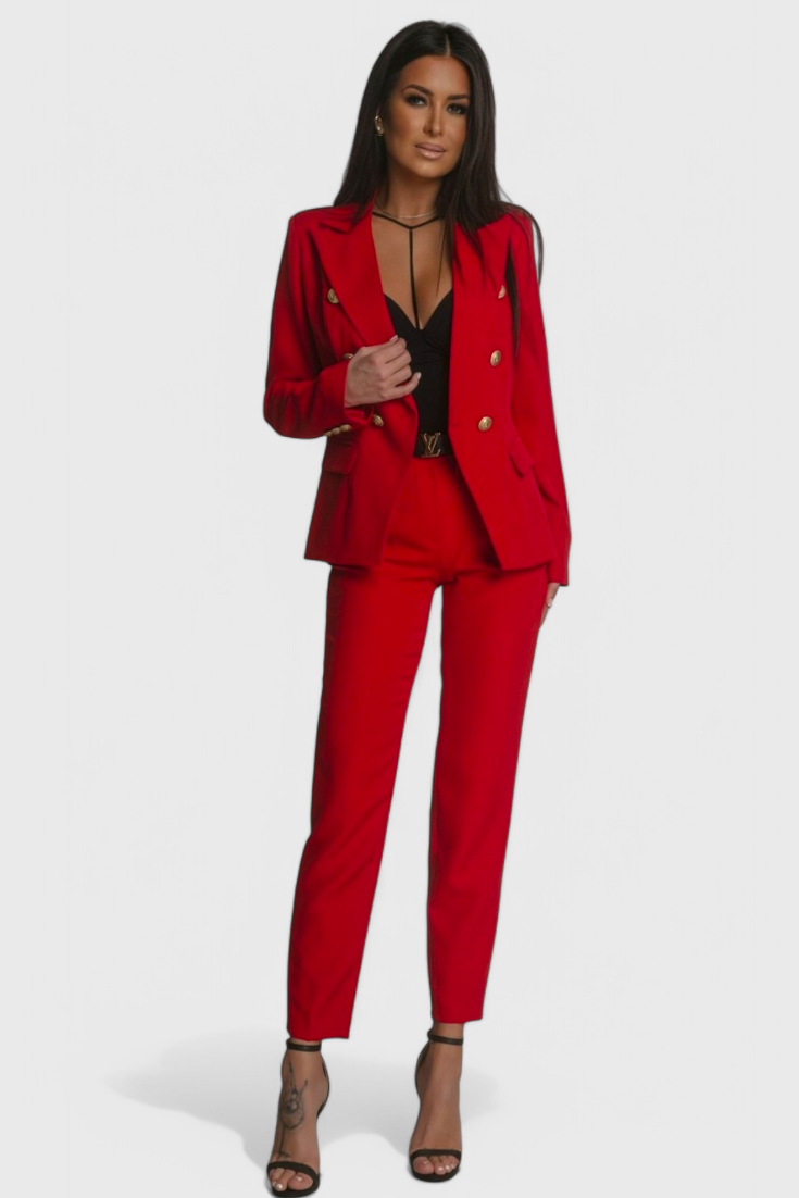 Fiorella Fitted Blazer with Slim Trousers