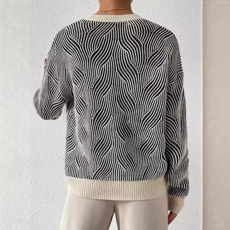 Arianna | Oversized Wave-Knit Sweater