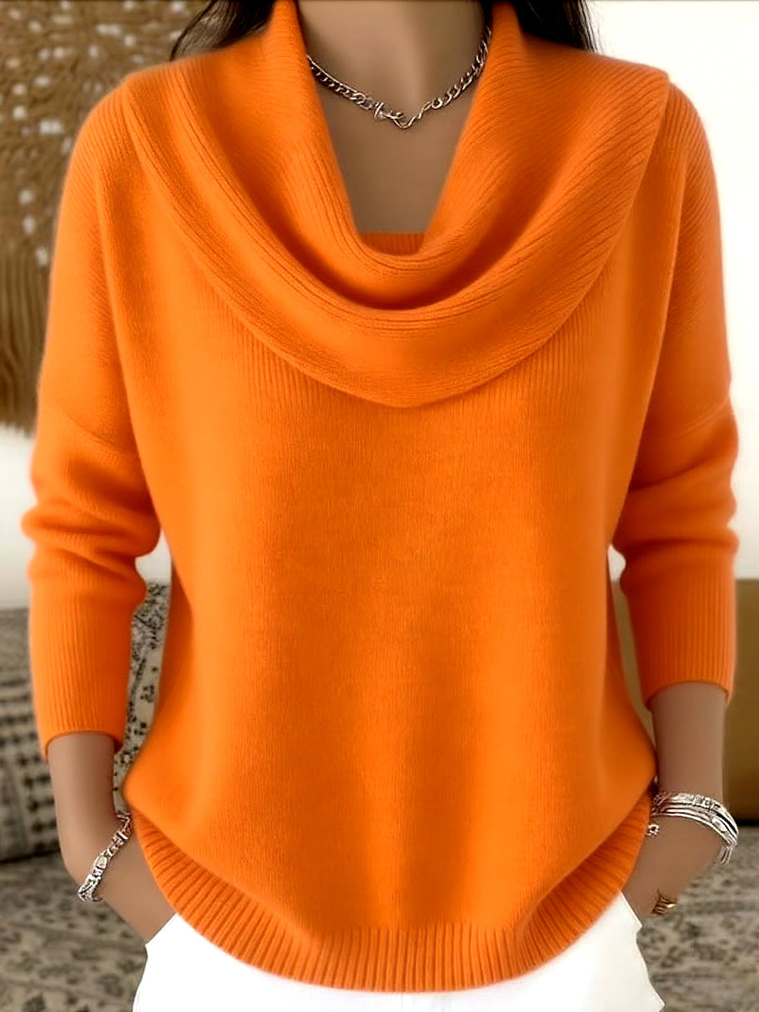 Fiammetta | Draped Cowl Neck Sweater