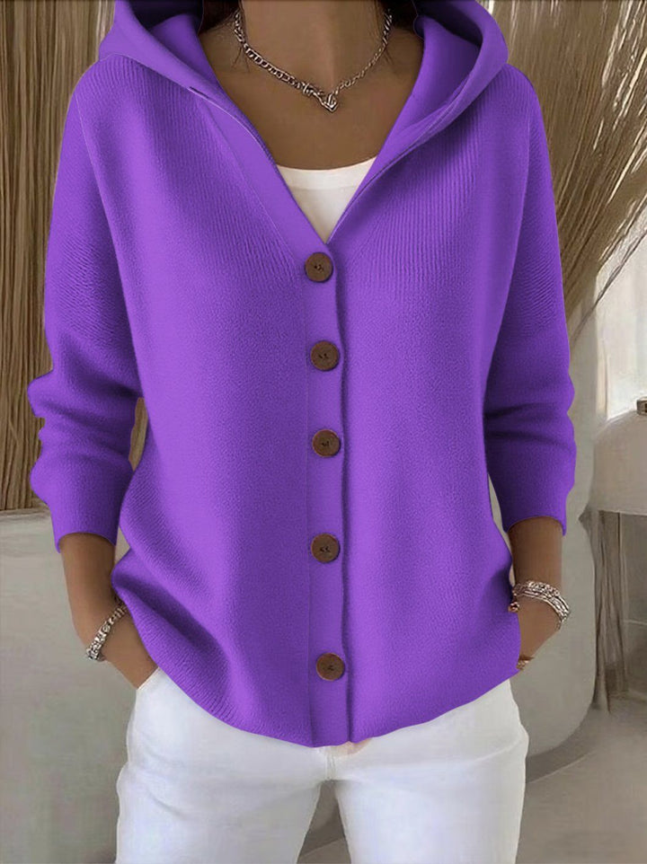 Eva | Hooded Button-Up Knit Cardigan