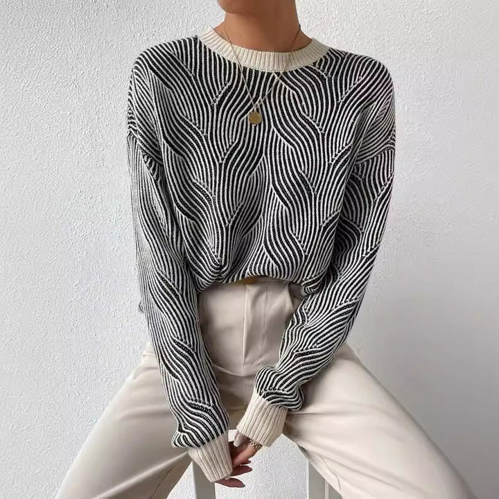 Arianna | Oversized Wave-Knit Sweater