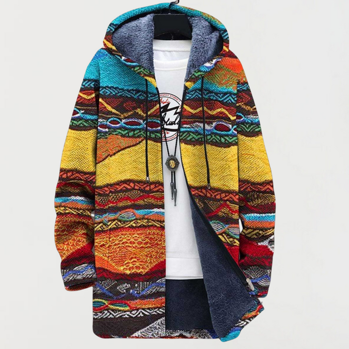 Vittoria | Artistic-Print Hooded Cardigan