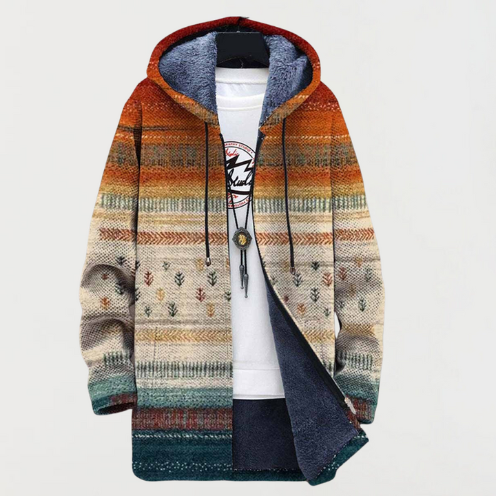 Sonia | Autumn-Stripe Hooded Cardigan