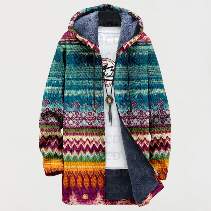 Vera | Artistic Pattern Hooded Cardigan