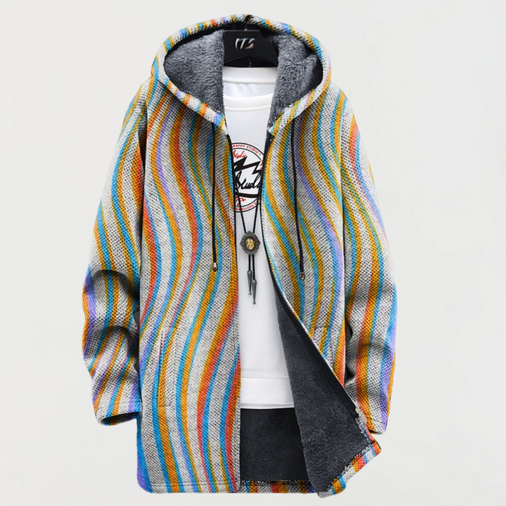 Agnesina | Pastel-Stripe Hooded Cardigan