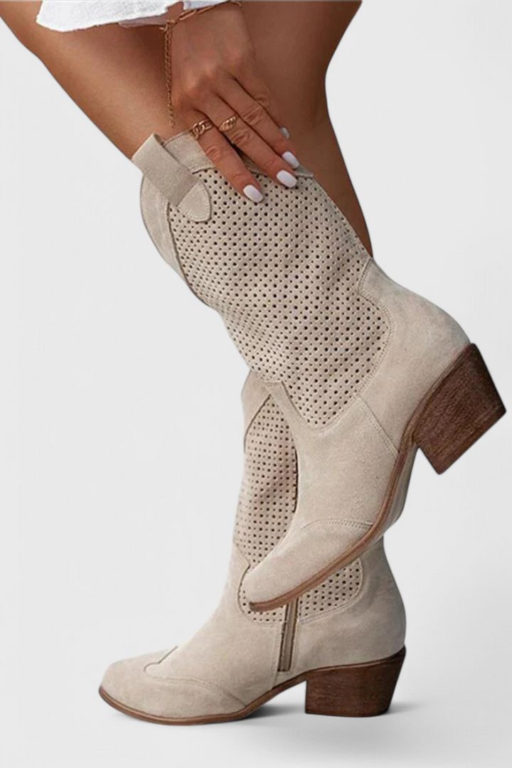 Delfina Zippered Lightweight Western Boots