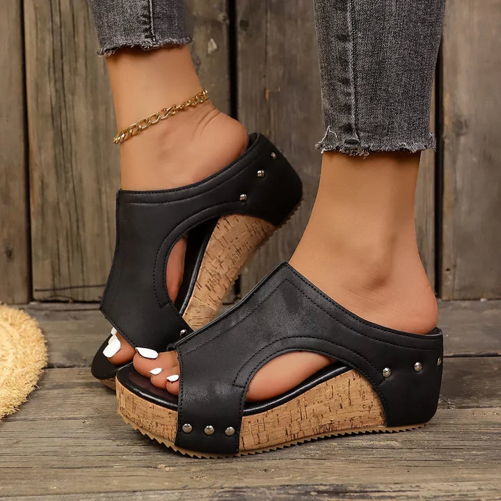 Berenice | Orthopedic Stud Wedge Sandals