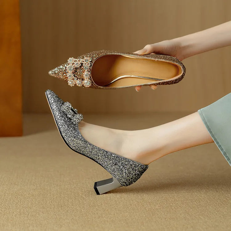 Delfina | Glitter Pumps