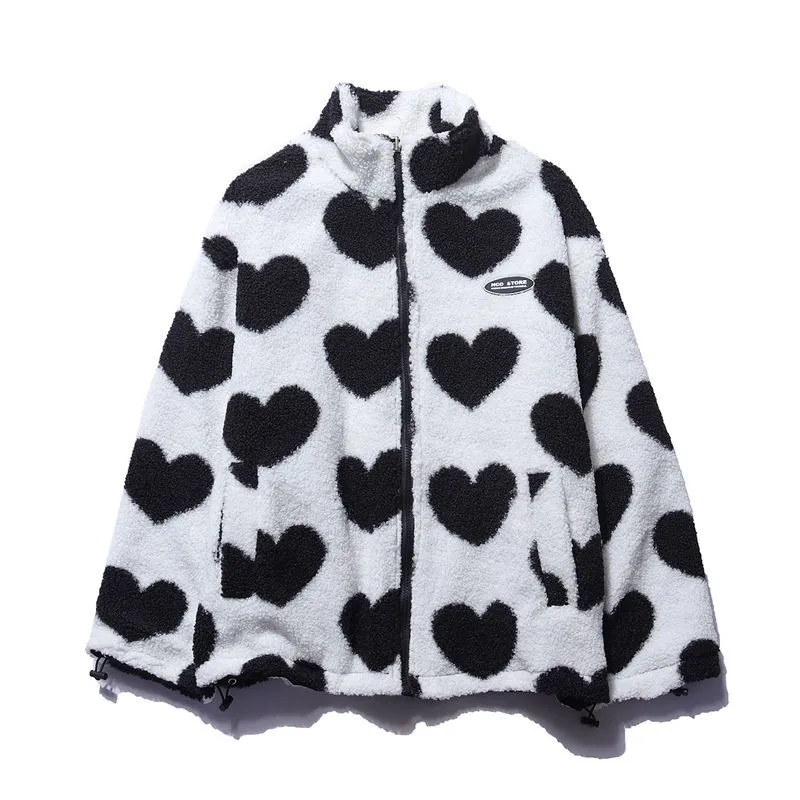 Eva | Reversible Heart-Pattern Coat