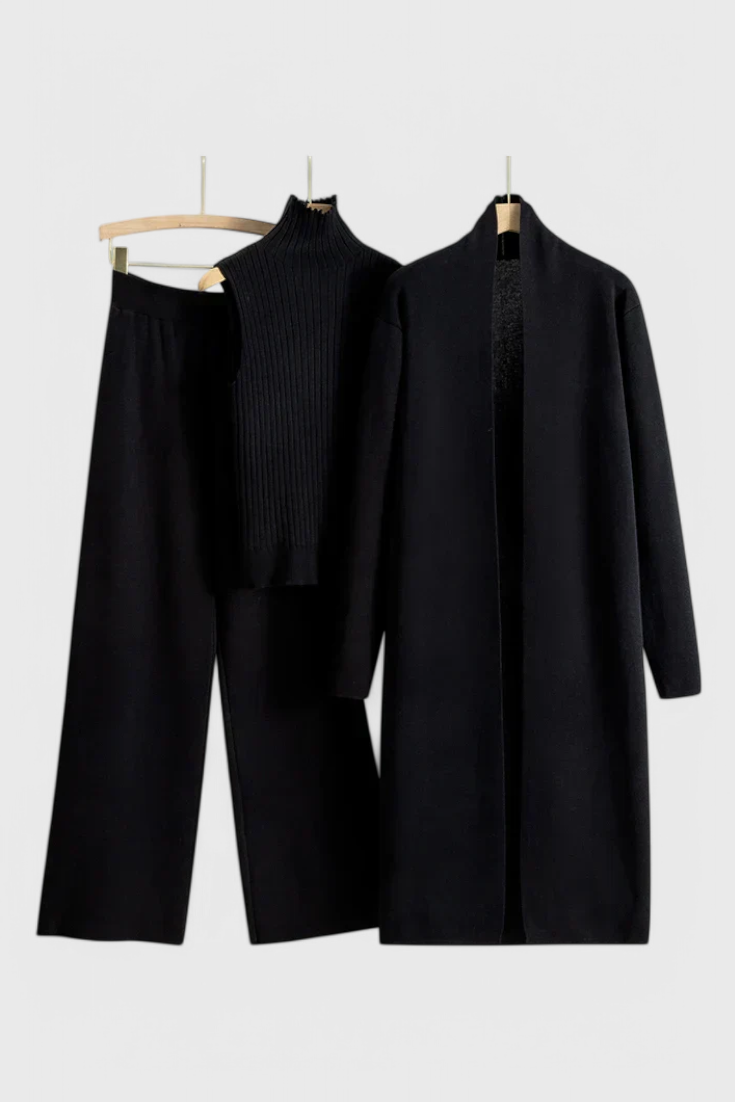 Cristina Elegant Cut 3-Piece Soft Knit Ensemble