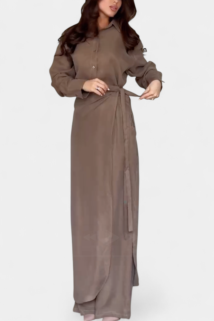Allegra Casual Shirt and Skirt Pants Set