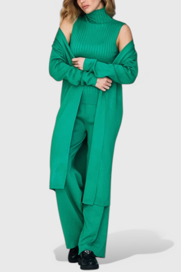 Cristina Elegant Cut 3-Piece Soft Knit Ensemble