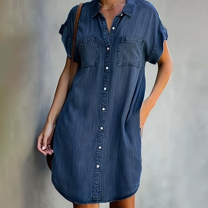 Valeria | Button-Front Denim Shirt Dress