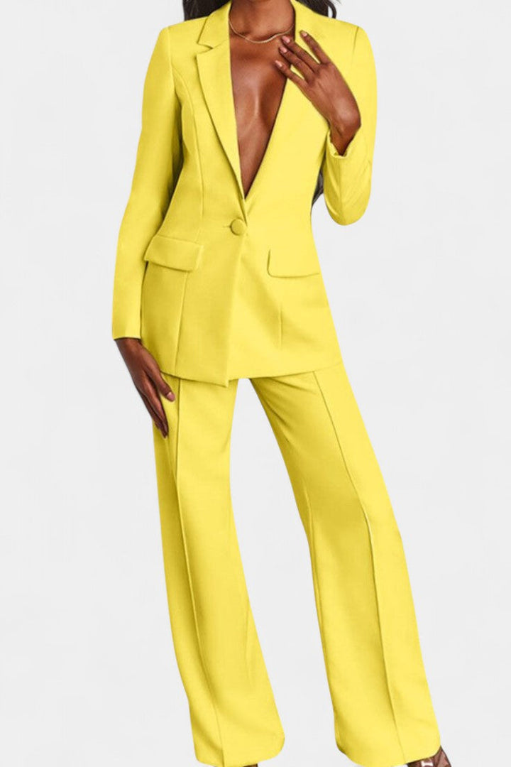 Agnesina Blazer and High-Waisted Pants Ensemble
