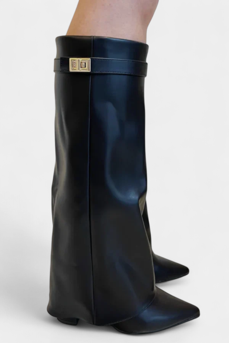 Chiara Knee-High Boots with Block Heel