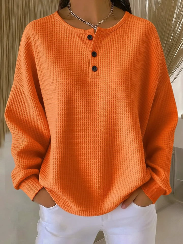 Fiorella | Waffle Henley Sweatshirt