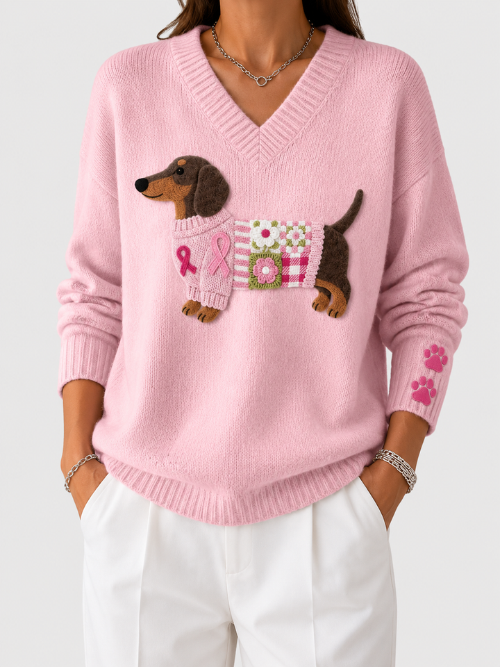 Gaia | Dachshund-Pattern Knit Sweater