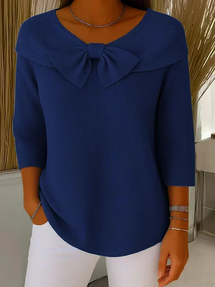 Elena | Sweater with Bow and Round Neckline