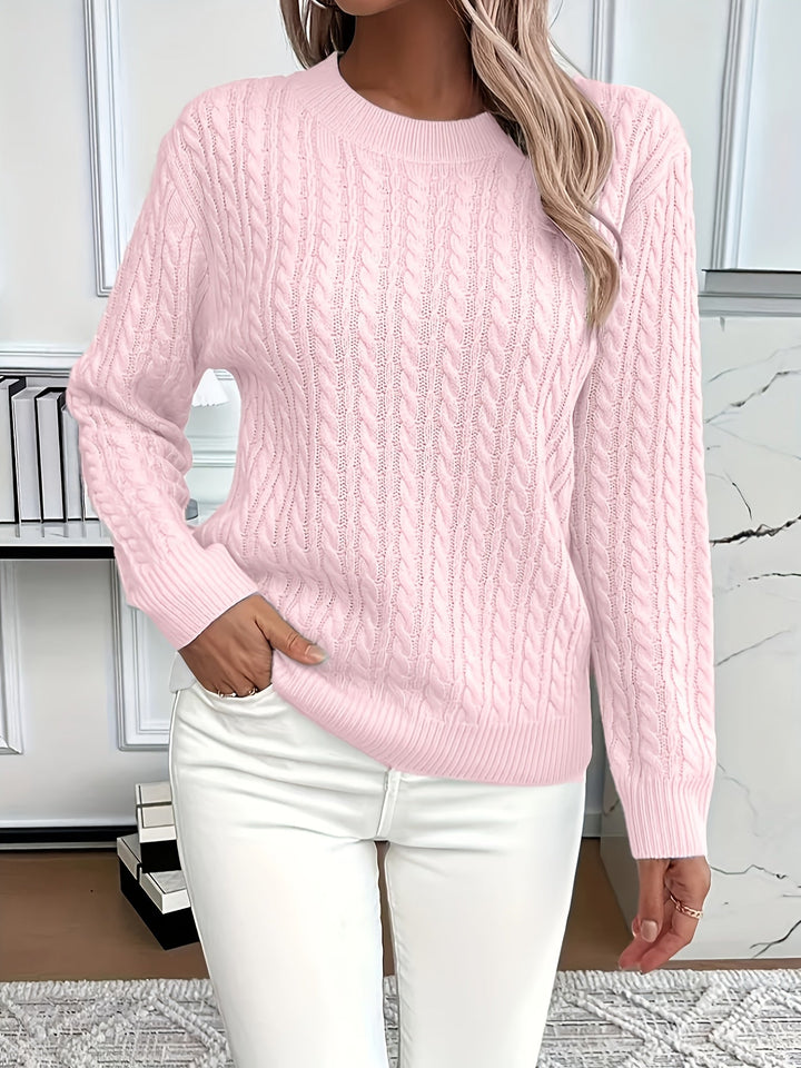 Ester | Pink Cable Knit Sweater