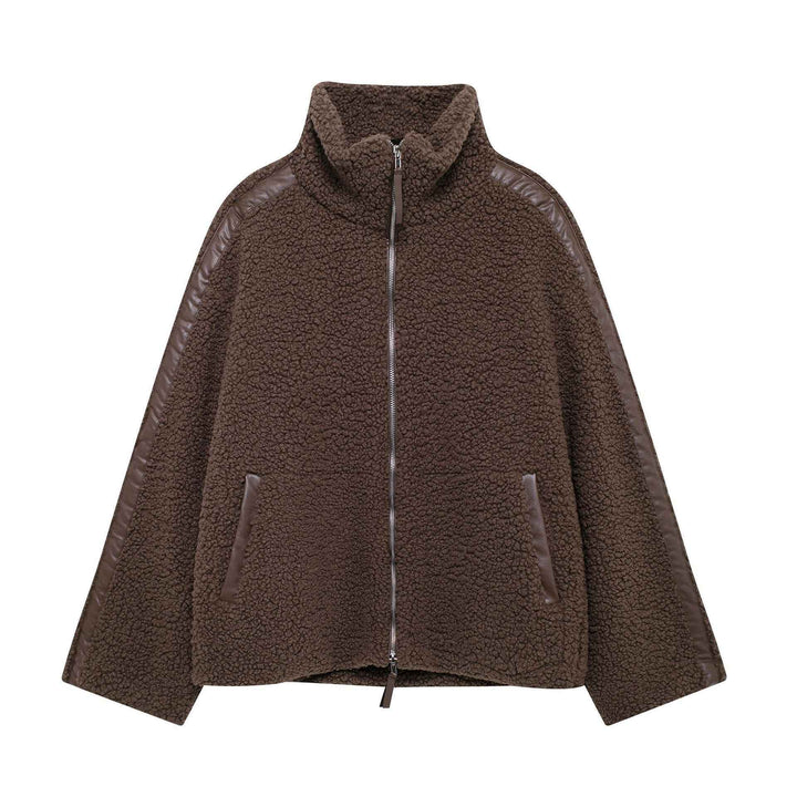 Francesca | Oversized Teddy Jacket with Stand Collar