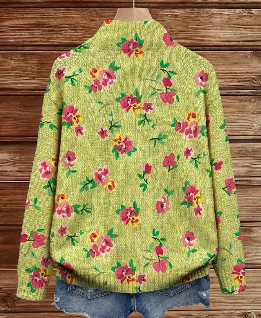Roberta | Floral Zip Cardigan