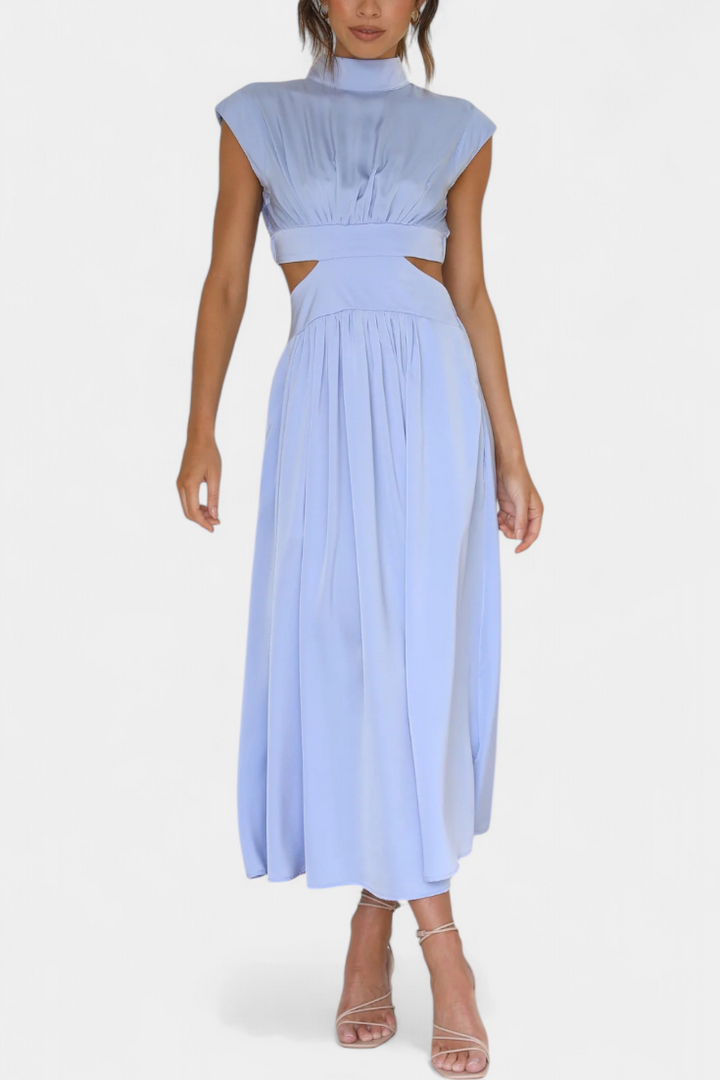 Marina High Neck Top and Flowing Skirt with Side Slits