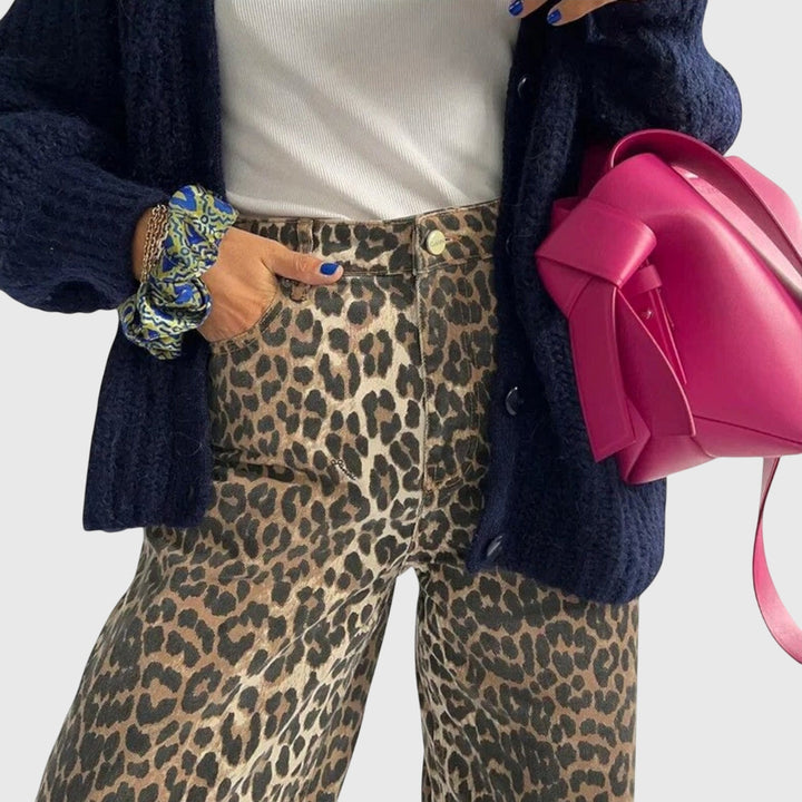 Viviana | Vintage Jeans with Leopard Print