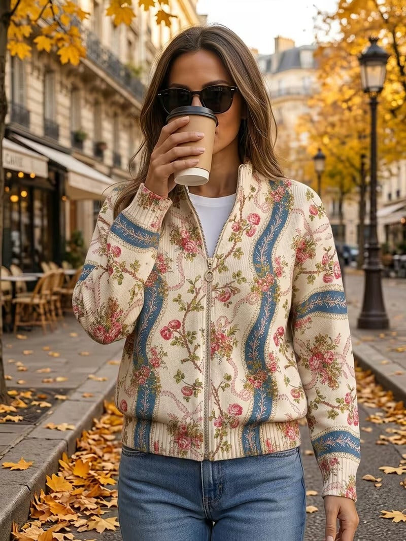 Franca | Rose Zip Cardigan