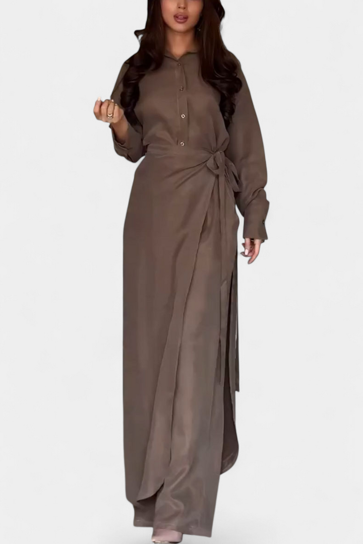 Allegra Casual Shirt and Skirt Pants Set