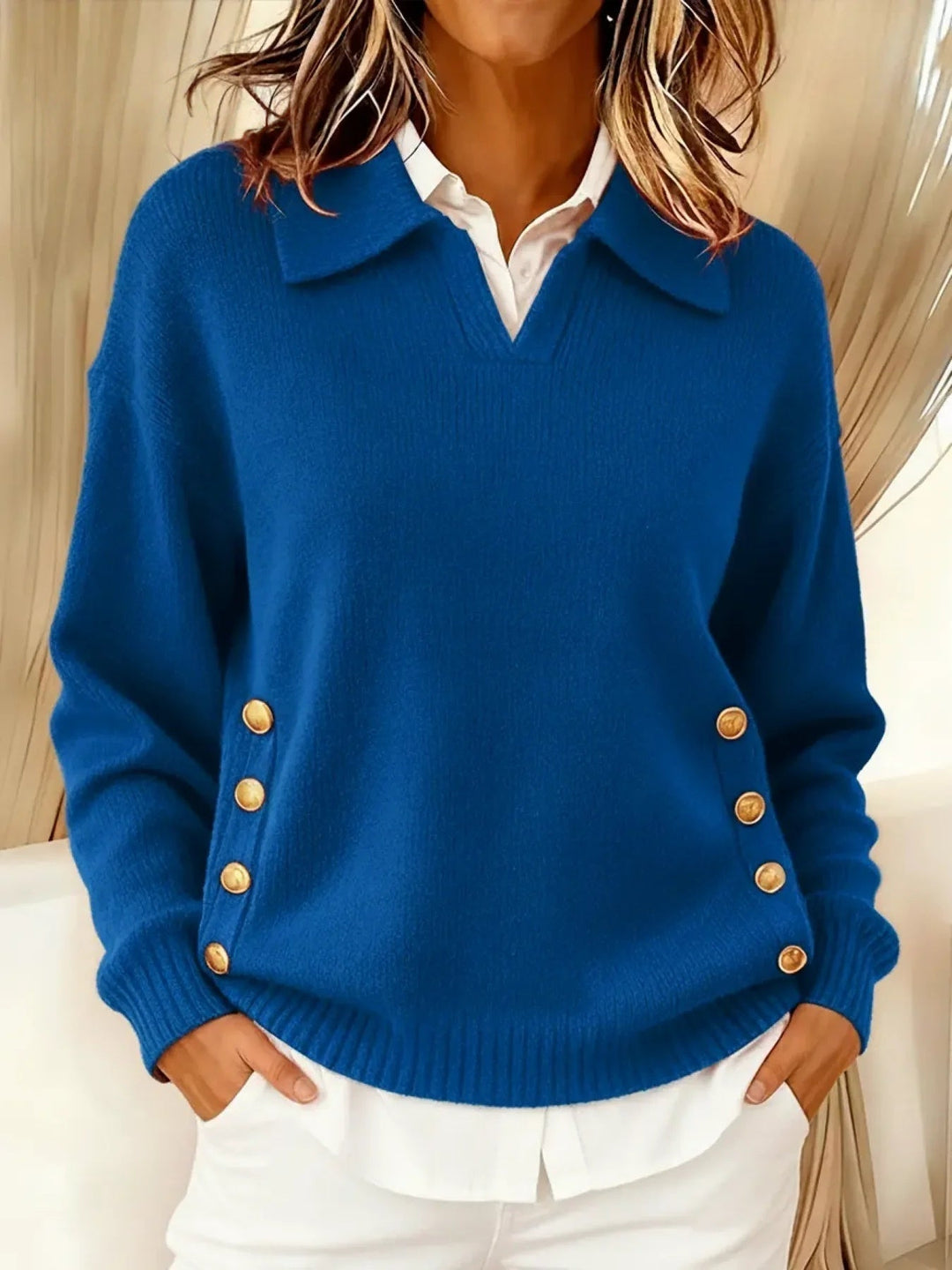 Felicia | V-Neck Sweater with Collar