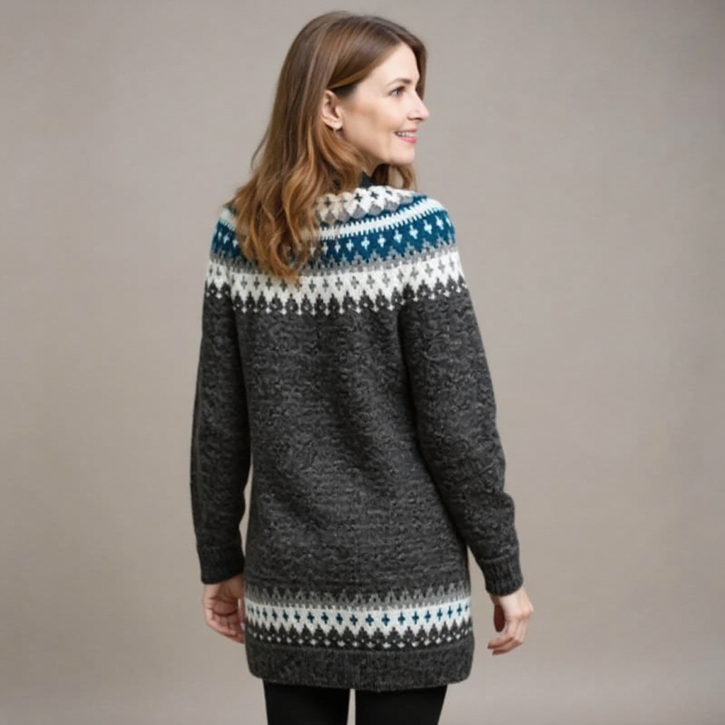 Aurora | Longline Fair Isle Yoke Sweater