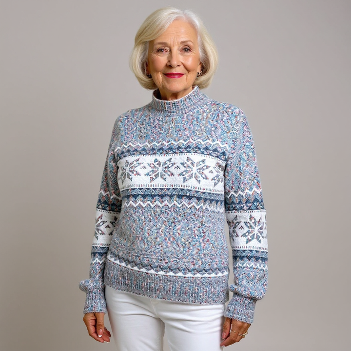 Carla | Fair Isle Shawl-Collar Sweater