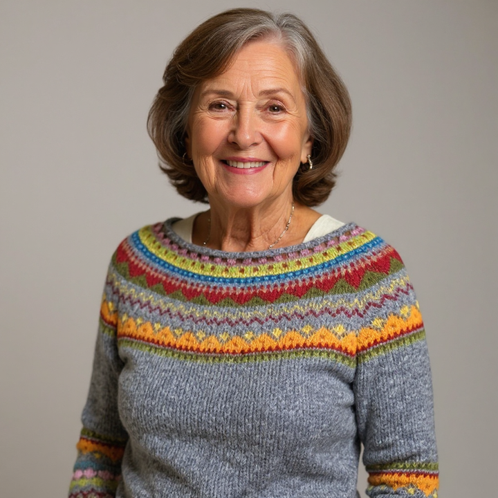 Elena | Retro Icelandic Knit Sweater