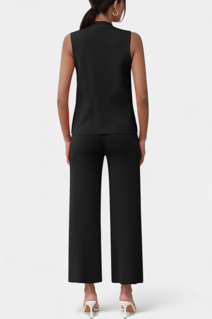 Maria Knit Vest with Wide-Leg Trousers