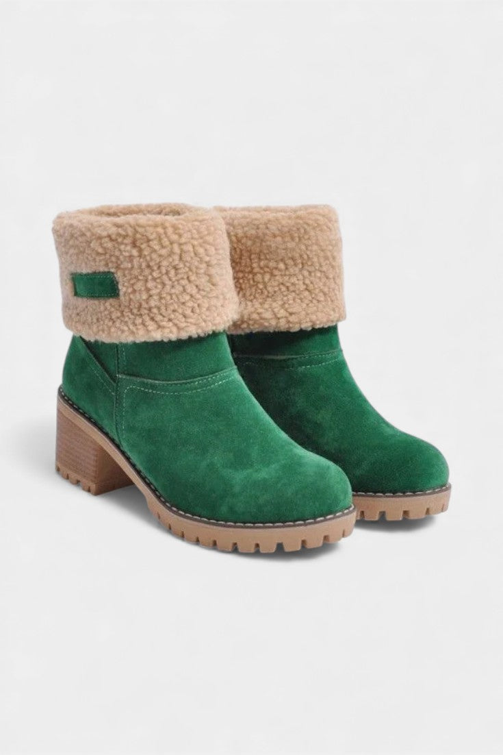 Francesca Virginia Faux Fur Block Heel Ankle Boots