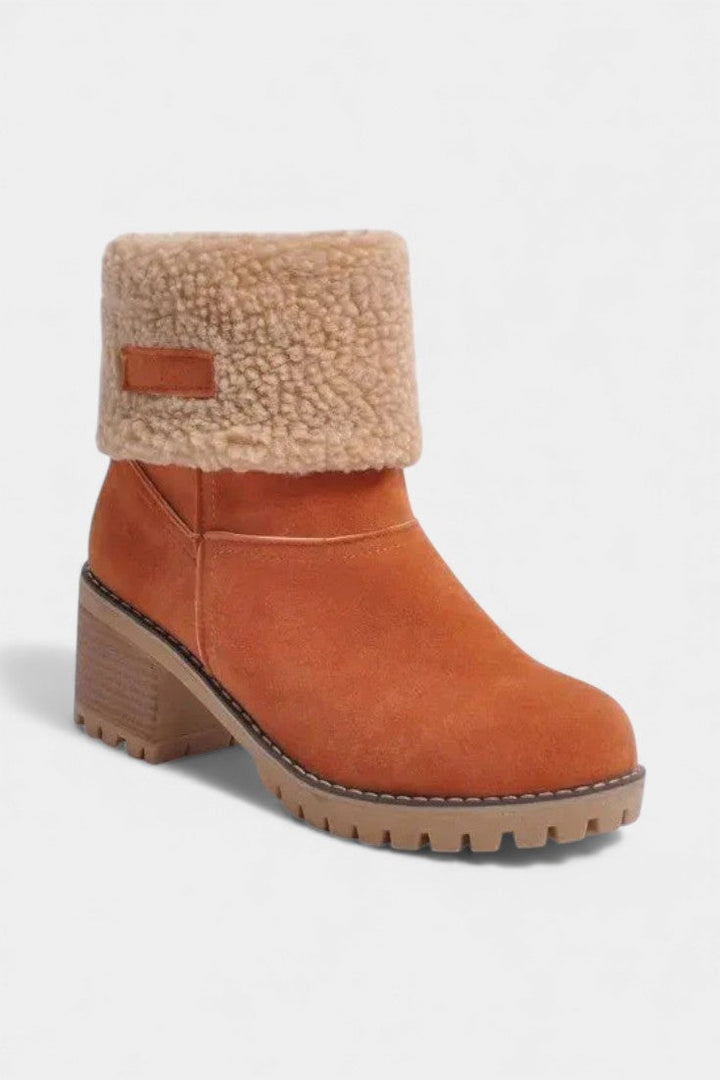 Francesca Virginia Faux Fur Block Heel Ankle Boots