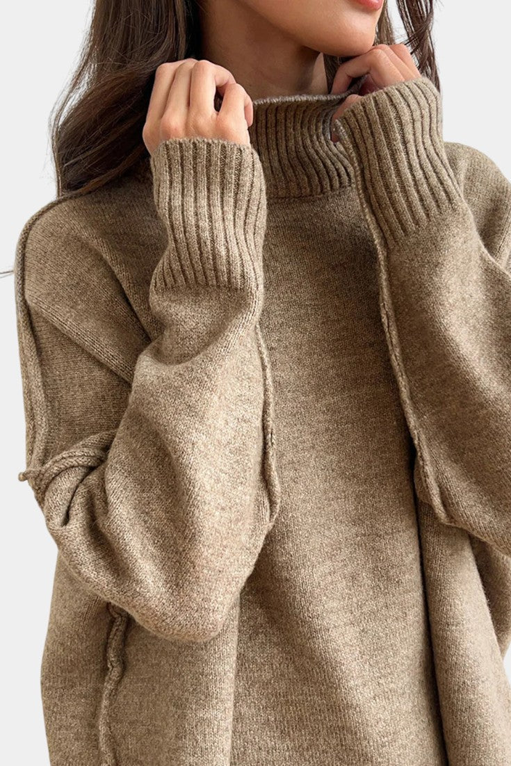 Eva Knit Set with Turtleneck and Wide-Leg Trousers