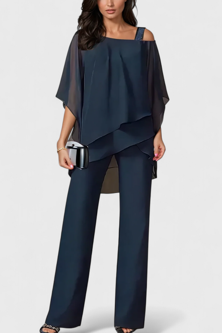 Flowy Off-Shoulder Two-Piece Simonetta Set