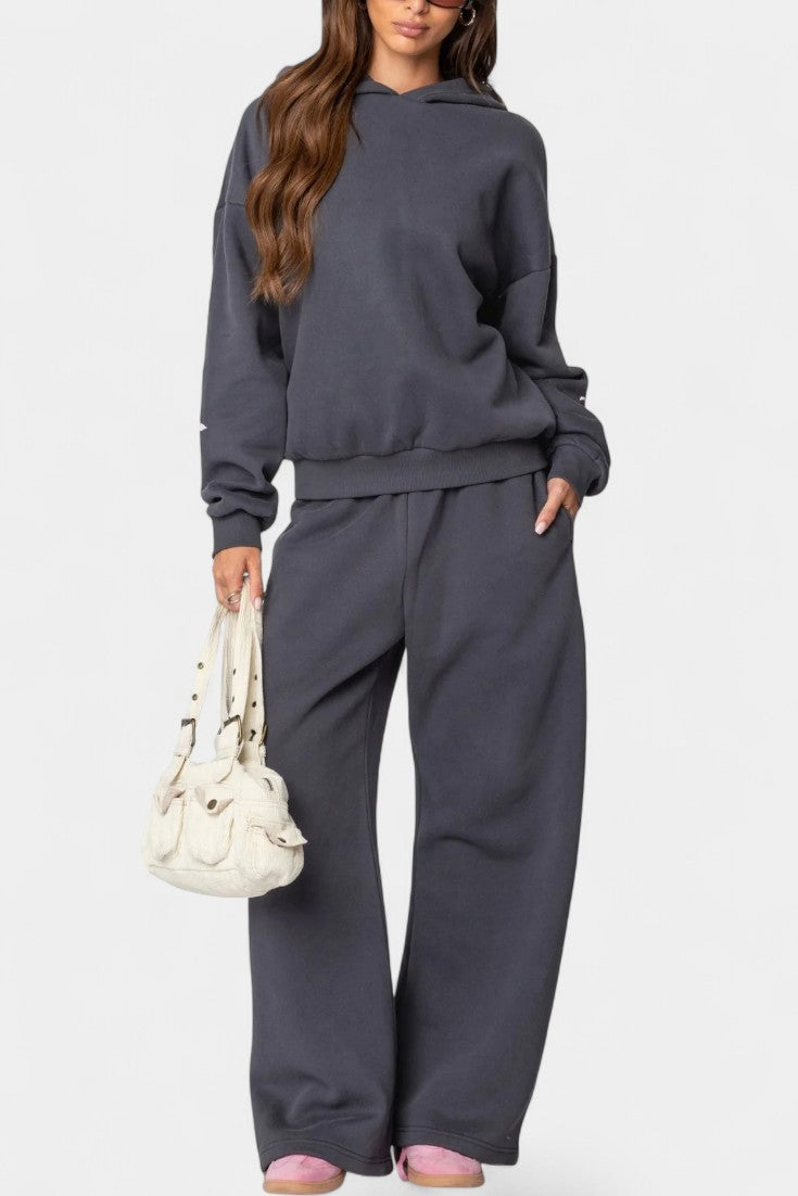 Elisabetta Relaxed Hoodie Ensemble with Flowing Trousers