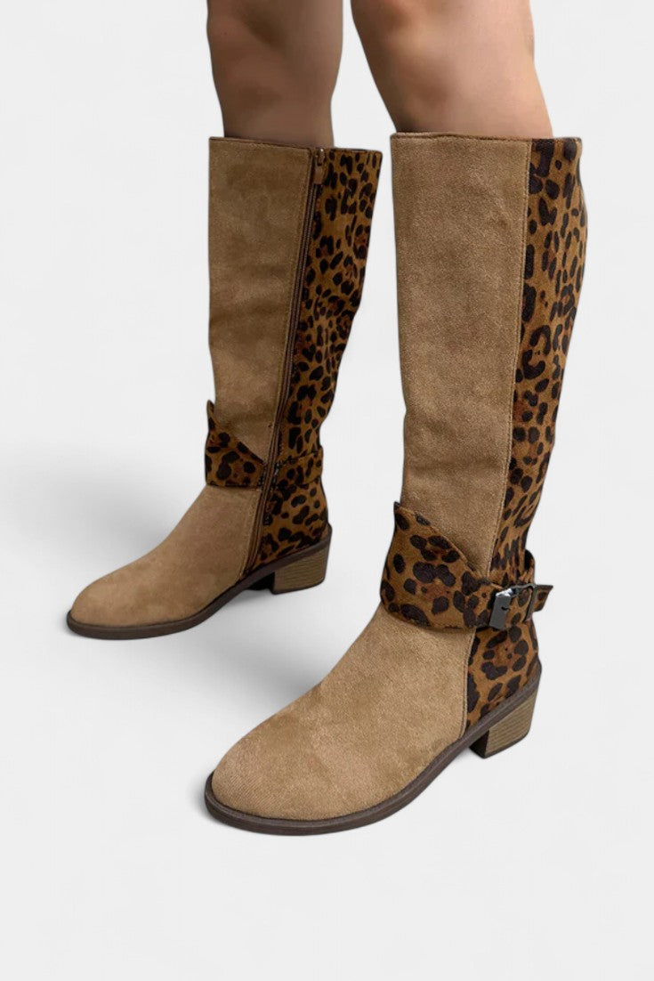 Flora Stylish and Cozy Leopard Print Boots