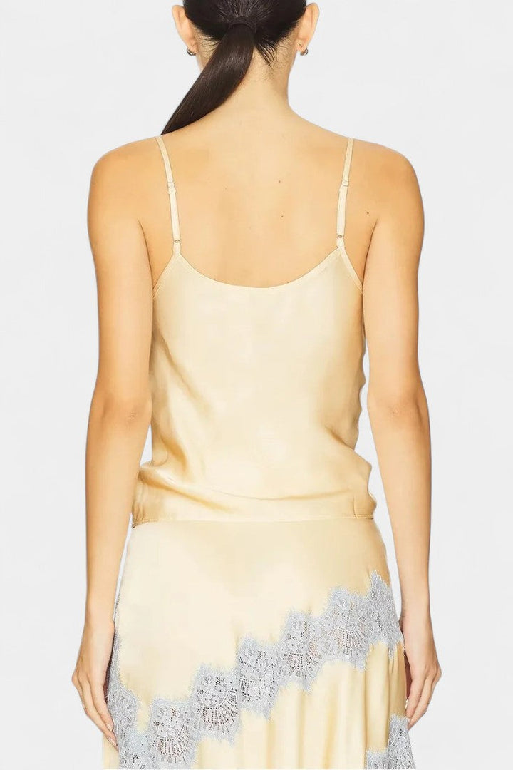 Matilde Satin and Lace Contrast Set with Flowing Midi Skirt