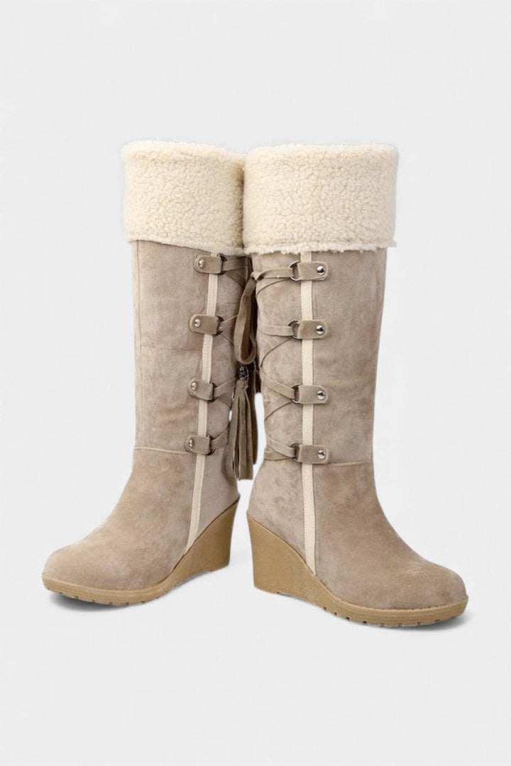 Gemma Wedge-Heeled Winter Boots with Cozy Fur Lining