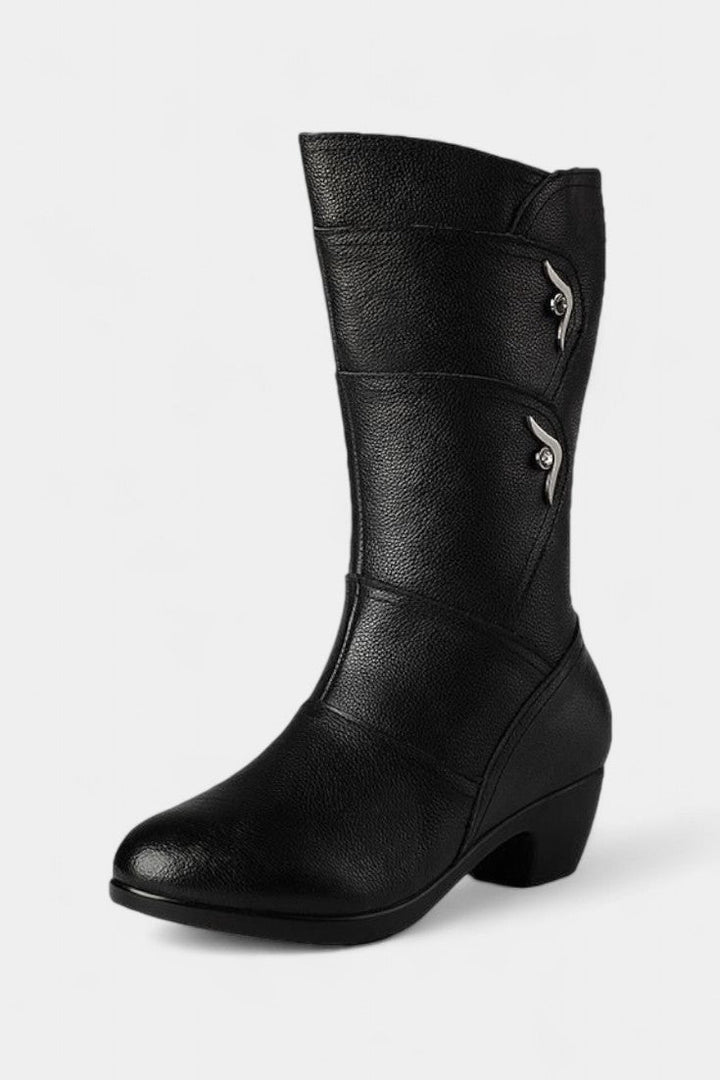 Claudia Ankle Boots Featuring Side Zipper and Cushioned Sole