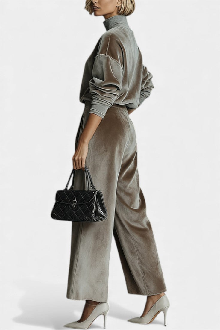 Valentina Cozy Velvet Turtleneck Lounge Set